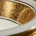 Rund indbygget vask i ild ler og guld lavet i Italien, Otis Viadurini