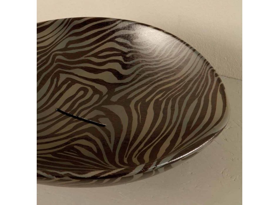 Sort keramisk zebra design bordtæppe lavet i Italien Dyr Viadurini