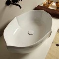 Bordtæppe design håndvask i hvid keramik lavet i Italien Oscar