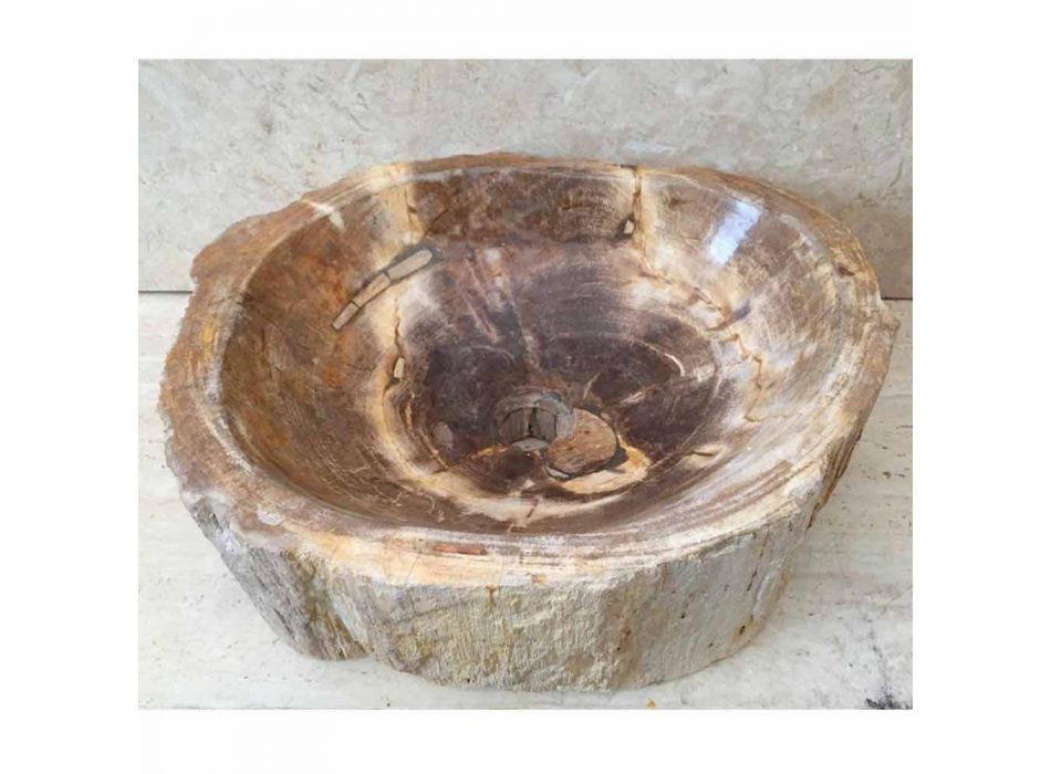 Håndlavet designvask i Star Big fossilt træ Viadurini