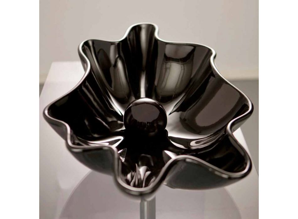 Moderne design bordplade sort keramisk håndvask lavet i Italien Rayan Viadurini