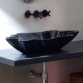 Moderne design bordplade sort keramisk håndvask lavet i Italien Rayan
