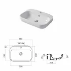 Design håndvask bordplade eller væg i keramisk Riardo Viadurini