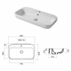 Design håndvask bordplade eller væg i keramisk Riardo Viadurini