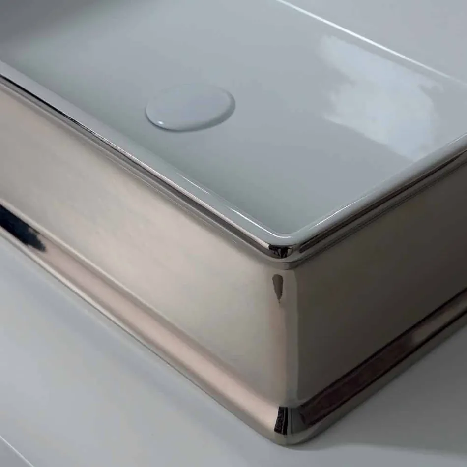 Moderne design bordplade keramisk håndvask lavet i Italien Debora Viadurini