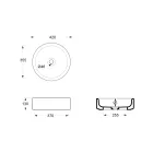 42 cm diameter bordplade håndvask i keramik, fremstillet i Italien - Girl Viadurini