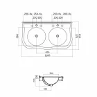 Dobbelt konsol eller vægmonteret håndvask i moderne Avise keramik Viadurini