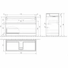 Dobbelt håndvask med gulvskab Moderne design i laminat - Pompeji Viadurini