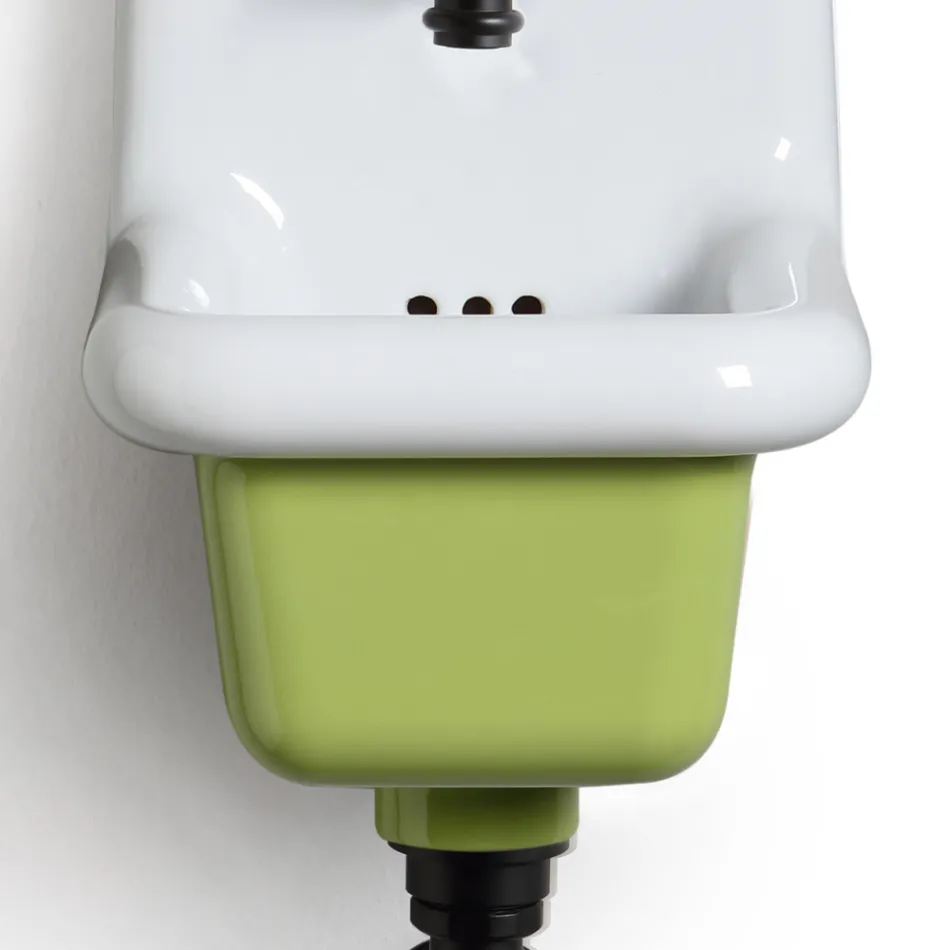 Fritstående badeværelse Håndvask i hvid og farvet keramik 26 cm - Jordan Viadurini