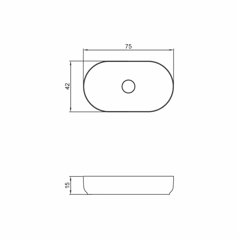 Oval fritstående design badeværelse vask lavet i Italien Dalmine Big Viadurini