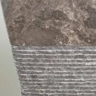 Pedestal grå håndvask i Taffy sten, unikt stykke Viadurini