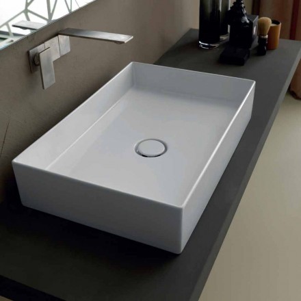 keramisk håndvask moderne design support Sun 60x37, lavet i Italien Viadurini