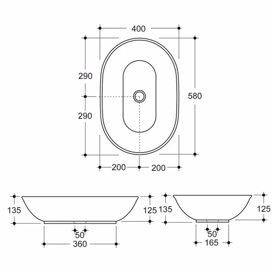 Moderne design keramisk håndvask bordplade lavet i Italien Viadurini