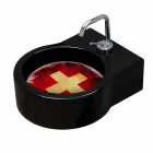 Fritstående sort keramisk håndvask / ophæng lavet i Italien Tor Viadurini