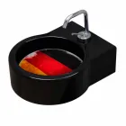 Fritstående sort keramisk håndvask / ophæng lavet i Italien Tor Viadurini