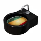 Fritstående sort keramisk håndvask / ophæng lavet i Italien Tor Viadurini