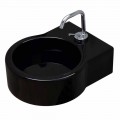 Fritstående sort keramisk håndvask / ophæng lavet i Italien Tor