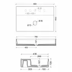 keramisk håndvask moderne design Sun 80x45 cm, fremstillet i Italien Viadurini