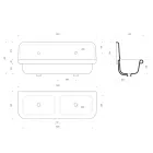 keramisk vask med to skåle en støtte struktur Calvin Viadurini