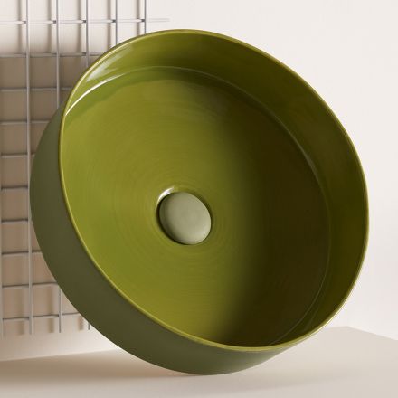 Porcelænsvask i stentøj i forskellige finish Made in Italy - Kuvert Viadurini