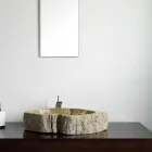 Wood Fossil vask køkkenbordet Goa enkelt stykke Viadurini