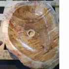 Wooden håndvask Fossil Counter Goa enkelt stykke Viadurini