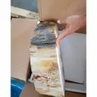 Wooden håndvask Fossil Counter Goa enkelt stykke Viadurini