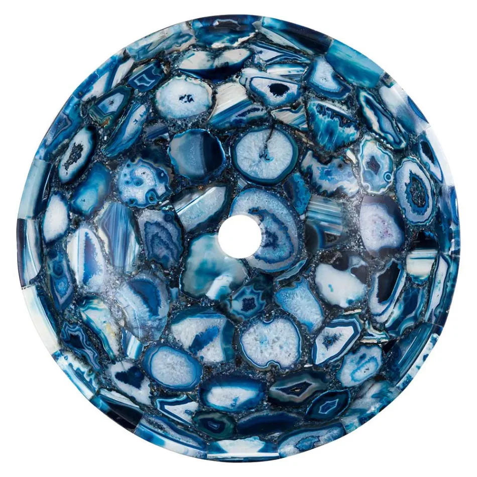 Sasha bordplade håndvask i agatsten, unikt håndlavet stykke Viadurini