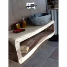 Håndlavet køkkenvask i Pietra di Fiume - Aurea Viadurini