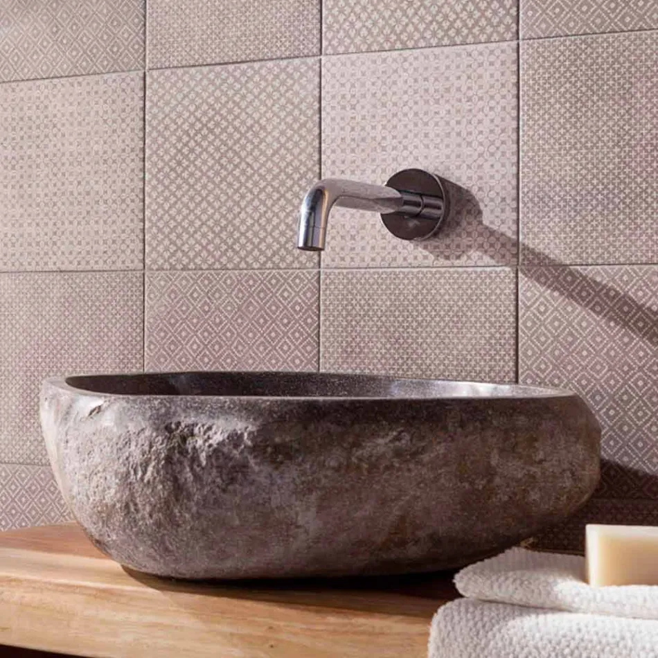 Håndlavet køkkenvask i Pietra di Fiume - Aurea Viadurini