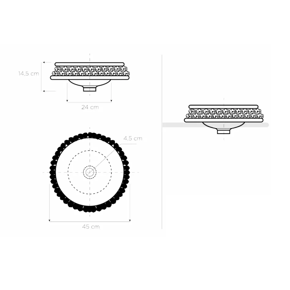 Porcelænsvask med håndpåsatte kronblade Made in Italy - Amarone Viadurini