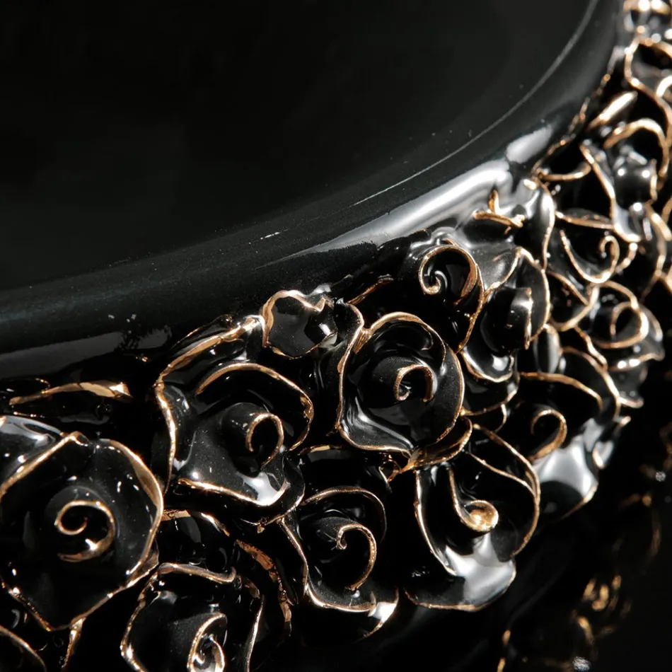 Porcelænsvask med håndpåsatte kronblade Made in Italy - Amarone Viadurini