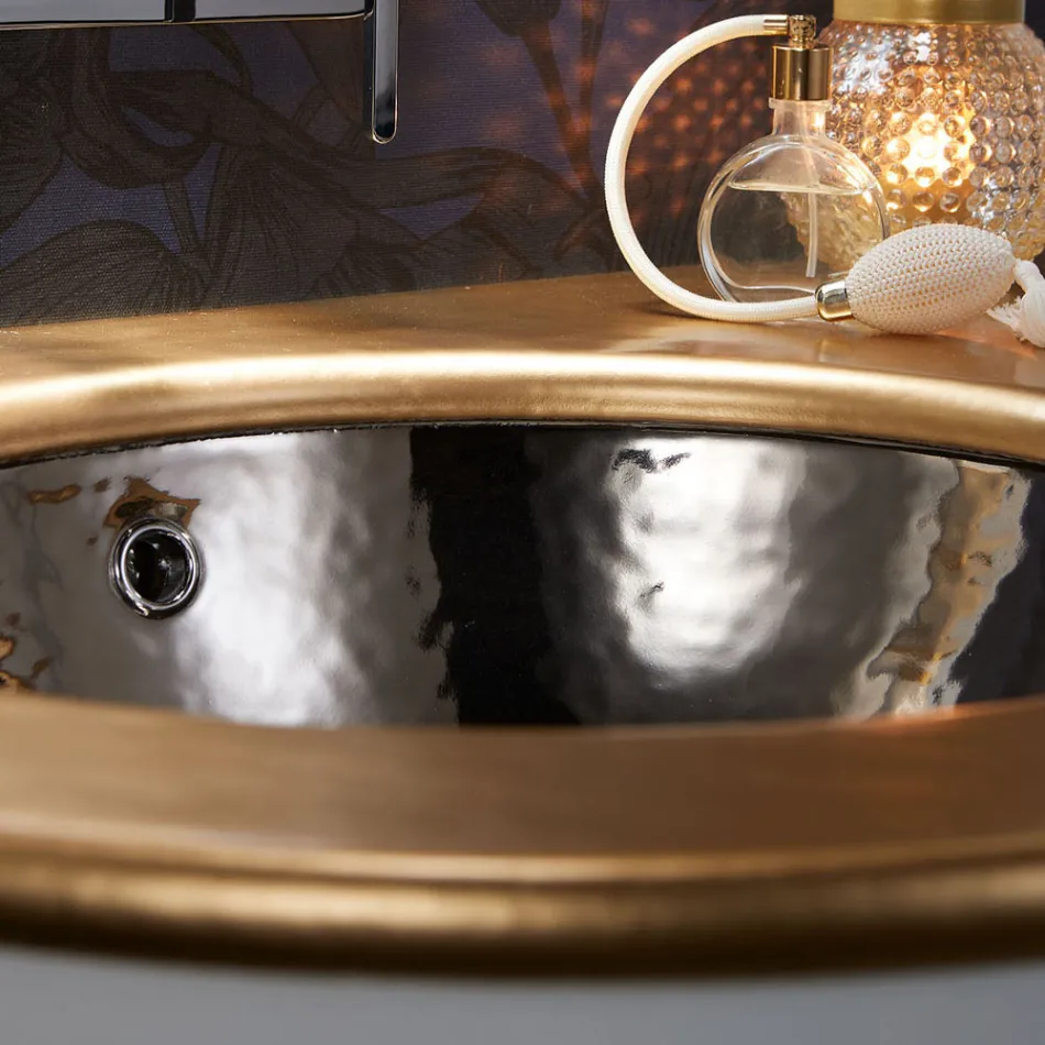 Indbygget håndvask i Fire Clay af 3 Finishes Made in Italy - Erioli Viadurini