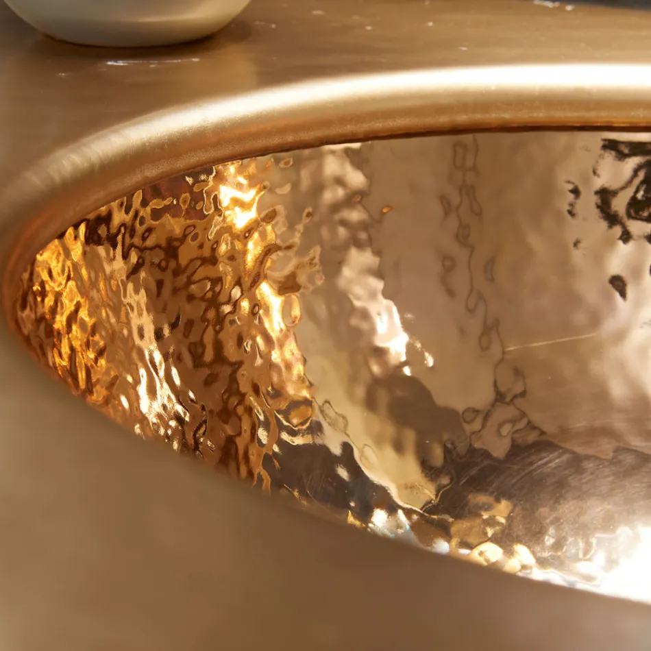 Indbygget håndvask i Fire Clay af 3 Finishes Made in Italy - Erioli Viadurini