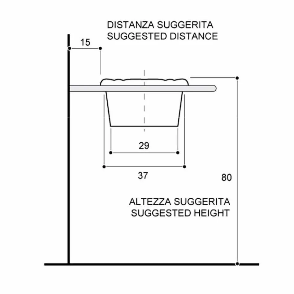 Indbygget håndvask i klassisk porslin håndlavet i Italien, Santiago Viadurini