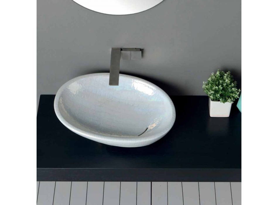 Moderne design perlemor af håndvaske lavet i Italien Glossy Viadurini