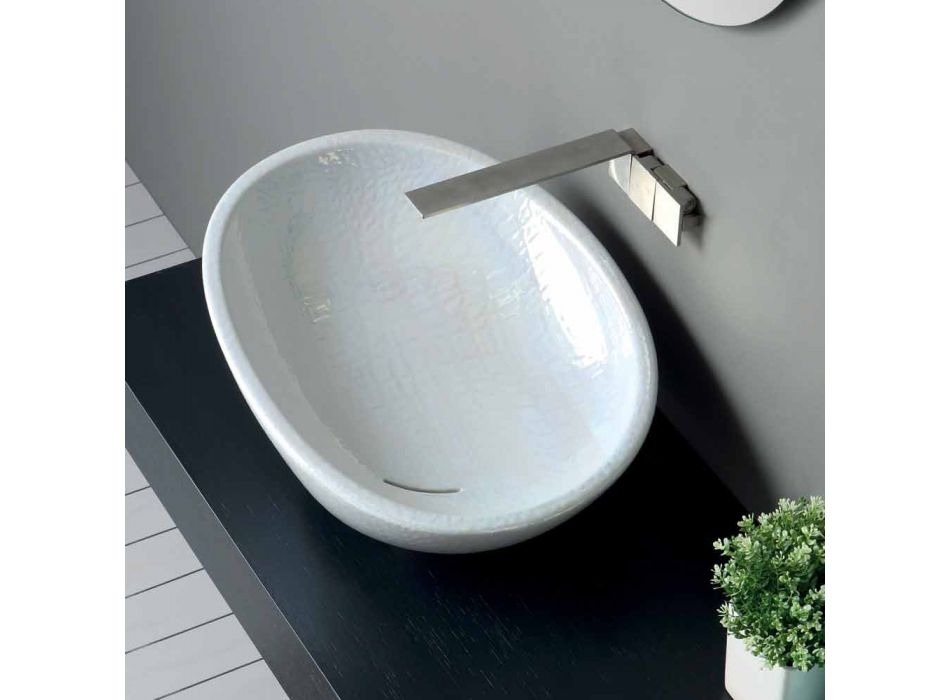 Moderne design perlemor af håndvaske lavet i Italien Glossy Viadurini