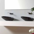 Moderne bordplade keramisk håndvask med sølvfarvet keramik lavet i Italien Glossy Viadurini