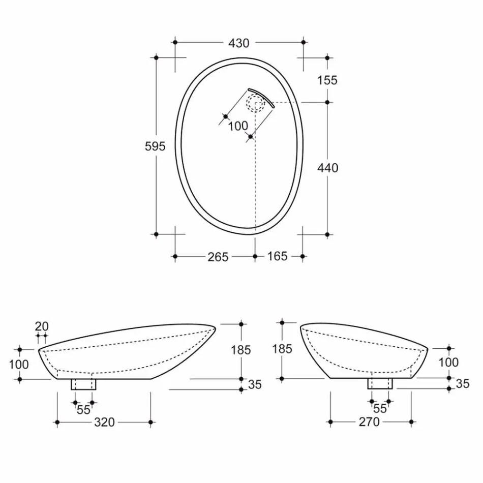 Moderne bordplade keramisk håndvask med sølvfarvet keramik lavet i Italien Glossy Viadurini