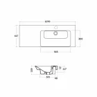 Moderne højre bordplade forsænket bassin i keramisk Maida Viadurini