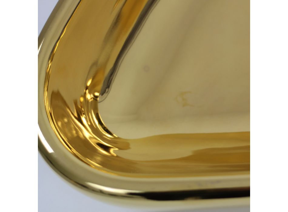 Moderne bordplade håndvask i guldkeramik lavet i Italien Sofia Viadurini