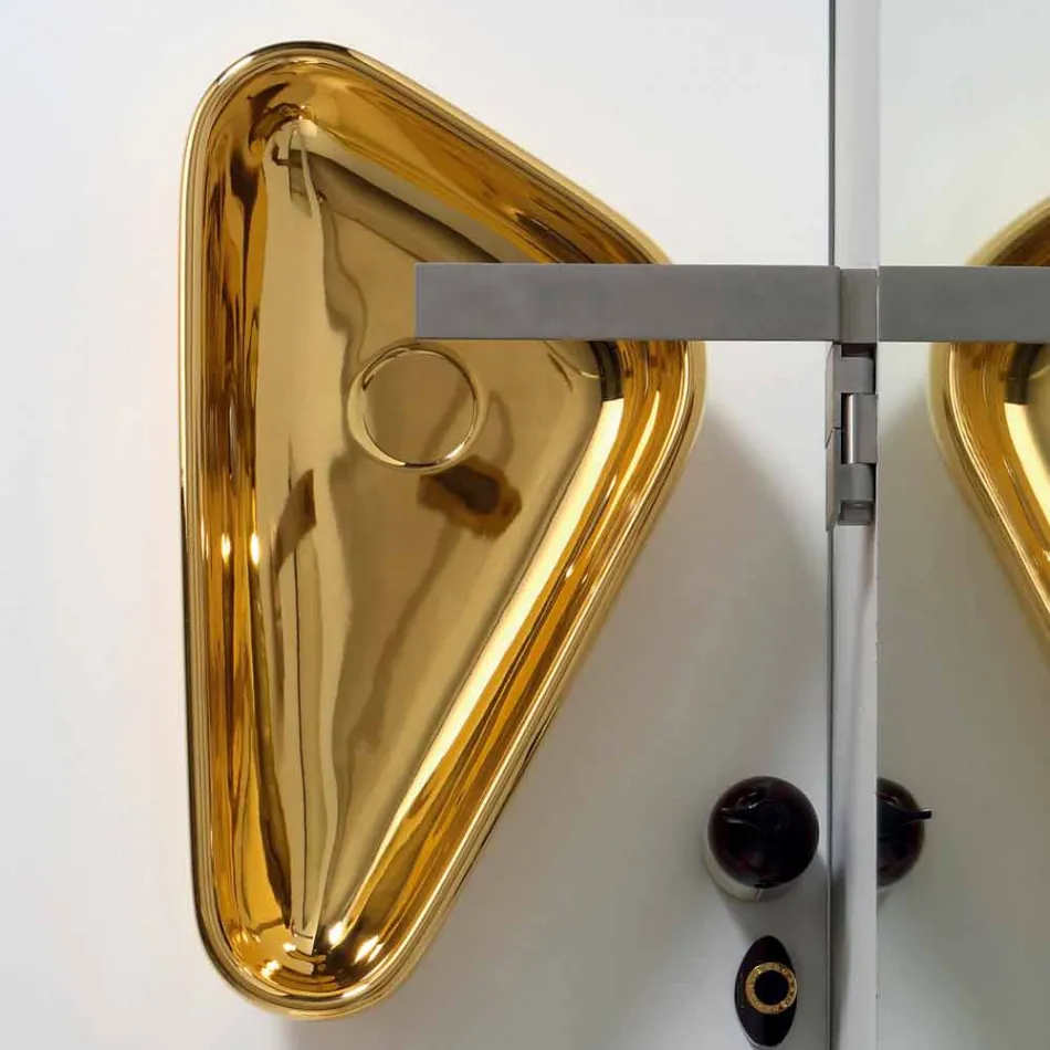 Moderne bordplade i guld keramik lavet i Italien Sofia Viadurini