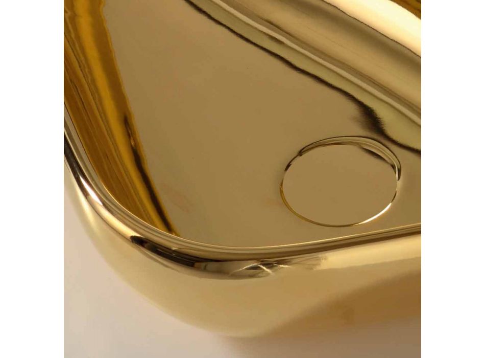 Moderne bordplade i guld keramik lavet i Italien Sofia Viadurini