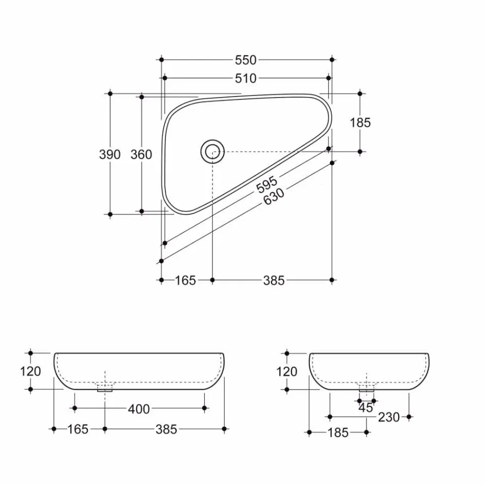 Moderne bordplade i guld keramik lavet i Italien Sofia Viadurini