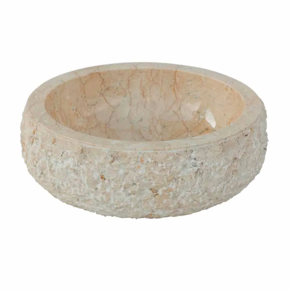 Moderne bordplade i hvid natursten Lola, unikt stykke Viadurini