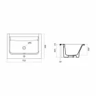 Moderne 1-hullers håndvask i hvid eller Panama-farvet keramik Viadurini