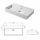 Enkelt hulbassin til støtte eller væg i Coliviata Colivi keramik Viadurini