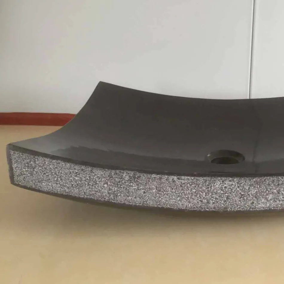 Sort badeværelse håndvask i natursten Kærlighed, unikt stykke Viadurini