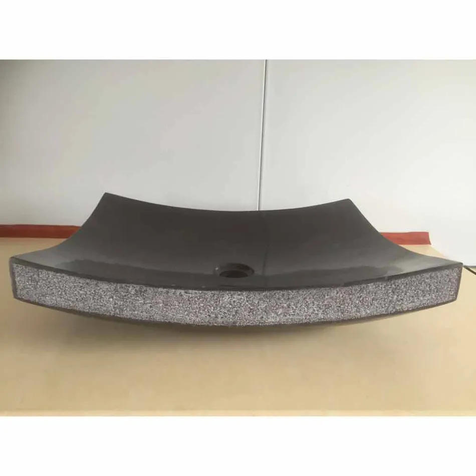 Sort badeværelse håndvask i natursten Kærlighed, unikt stykke Viadurini