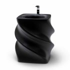 Moderne design fritstående sort håndvask Twist lavet i Italien Viadurini